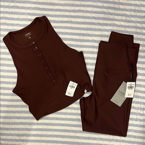 Abercrombie & Fitch Other - Abercrombie & Fitch YPB SculptLUX Leggings S Short and Henley Top in Cocoa S